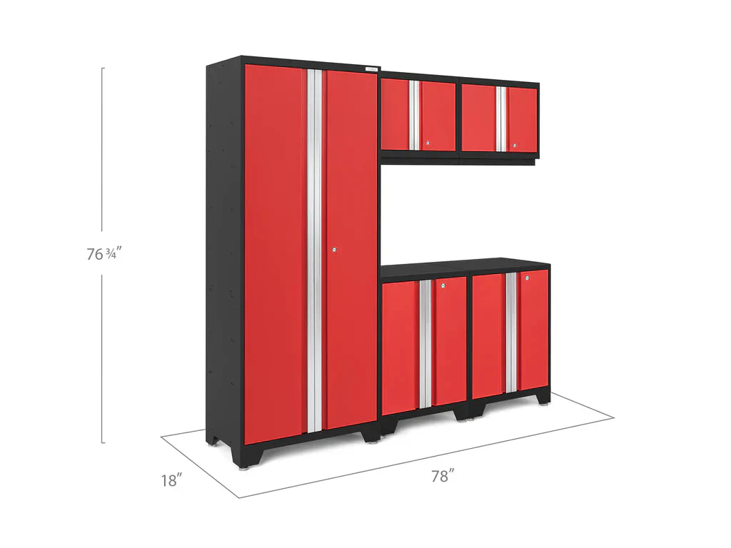 NewAge Bold Series 5 Piece Cabinet Set with Base, Wall Cabinets and 30 in. Locker - Image 2