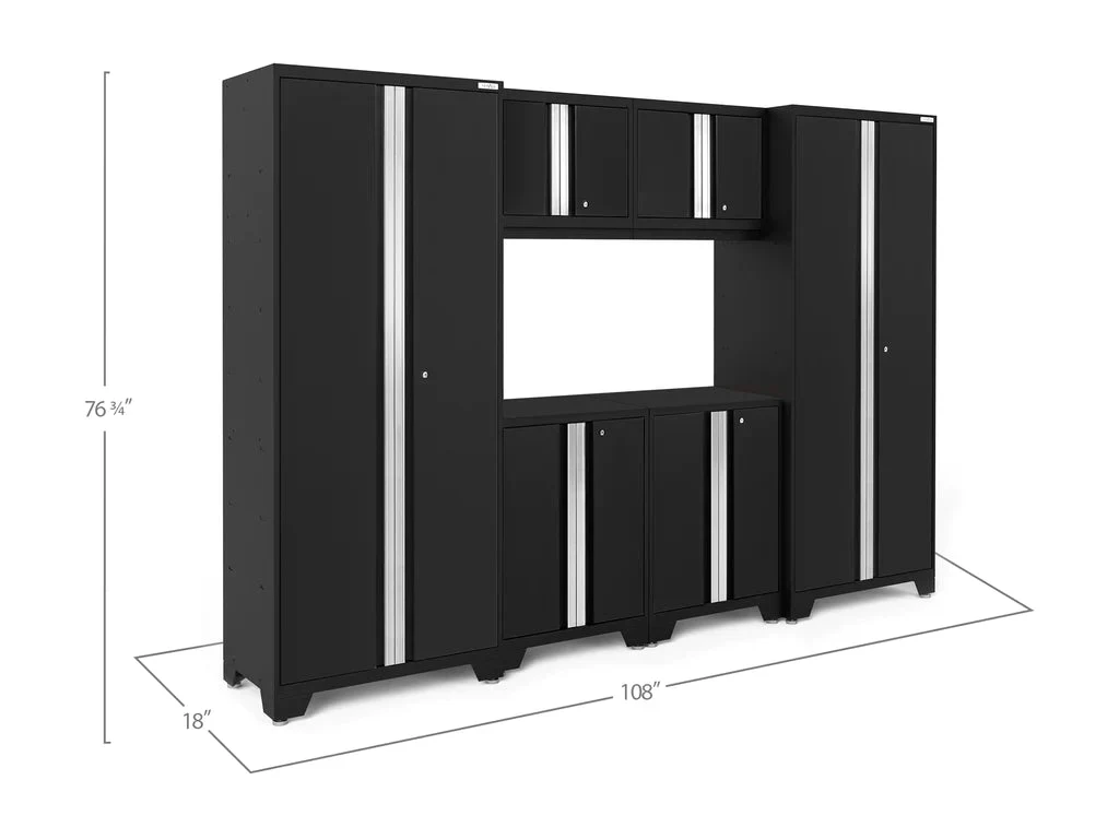 NewAge Bold Series 6 Piece Cabinet Set with Base, Wall Cabinets and 30 in. Lockers - Image 4