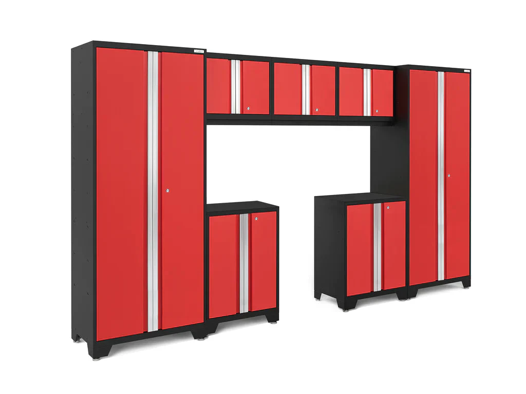 NewAge Bold Series 7 Piece Cabinet Set with Base, Wall Cabinets and 30 in. Lockers