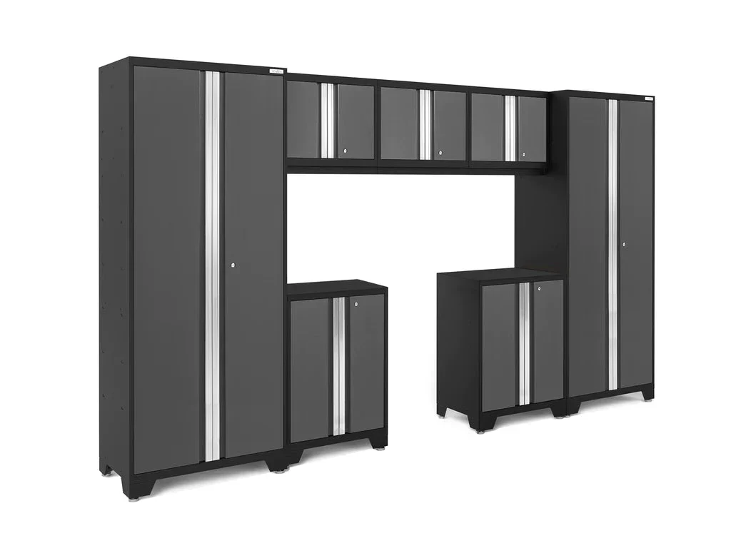 NewAge Bold Series 7 Piece Cabinet Set with Base, Wall Cabinets and 30 in. Lockers