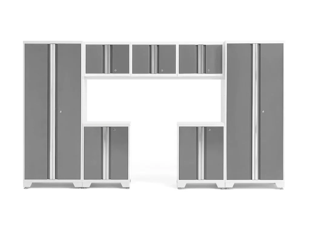 NewAge Bold Series 7 Piece Cabinet Set with Base, Wall Cabinets and 30 in. Lockers