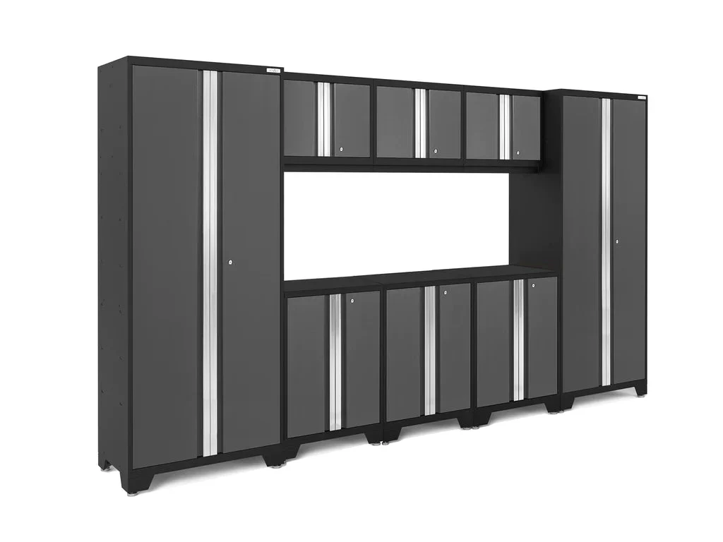 NewAge Bold Series 8 Piece Cabinet Set with Base, Wall Cabinets and 30 in. Lockers