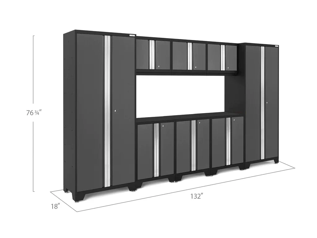 NewAge Bold Series 8 Piece Cabinet Set with Base, Wall Cabinets and 30 in. Lockers - Image 4