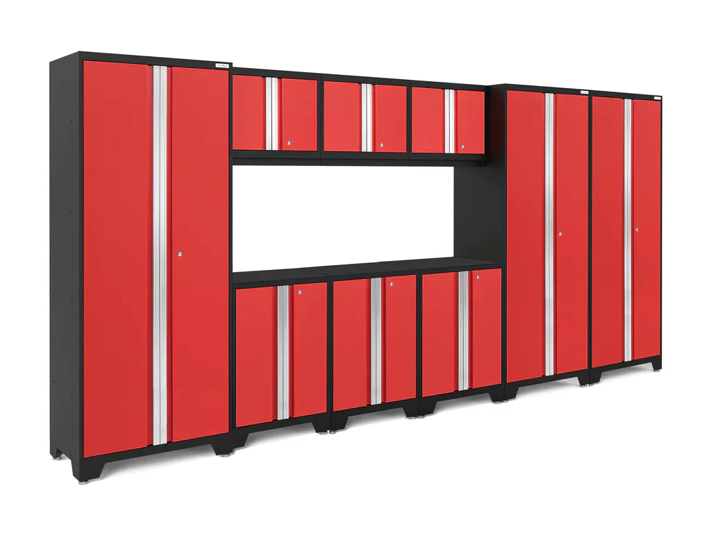 NewAge Bold Series 9 Piece Cabinet Set with Base, Wall Cabinets and 30 in. Lockers