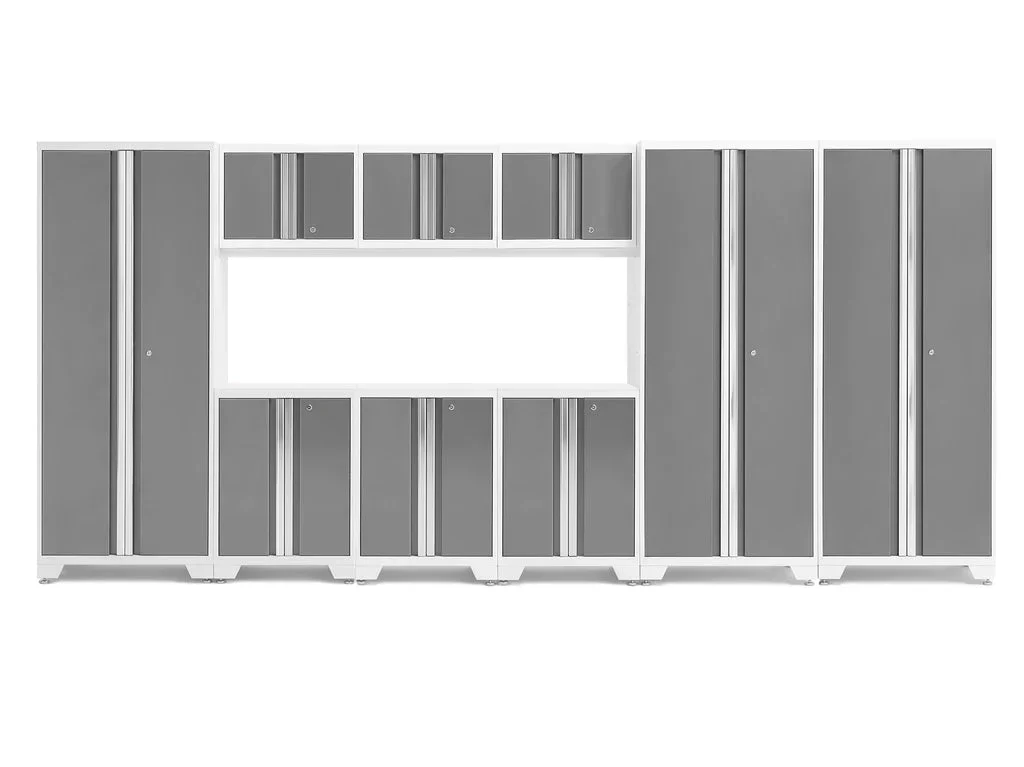 NewAge Bold Series 9 Piece Cabinet Set with Base, Wall Cabinets and 30 in. Lockers