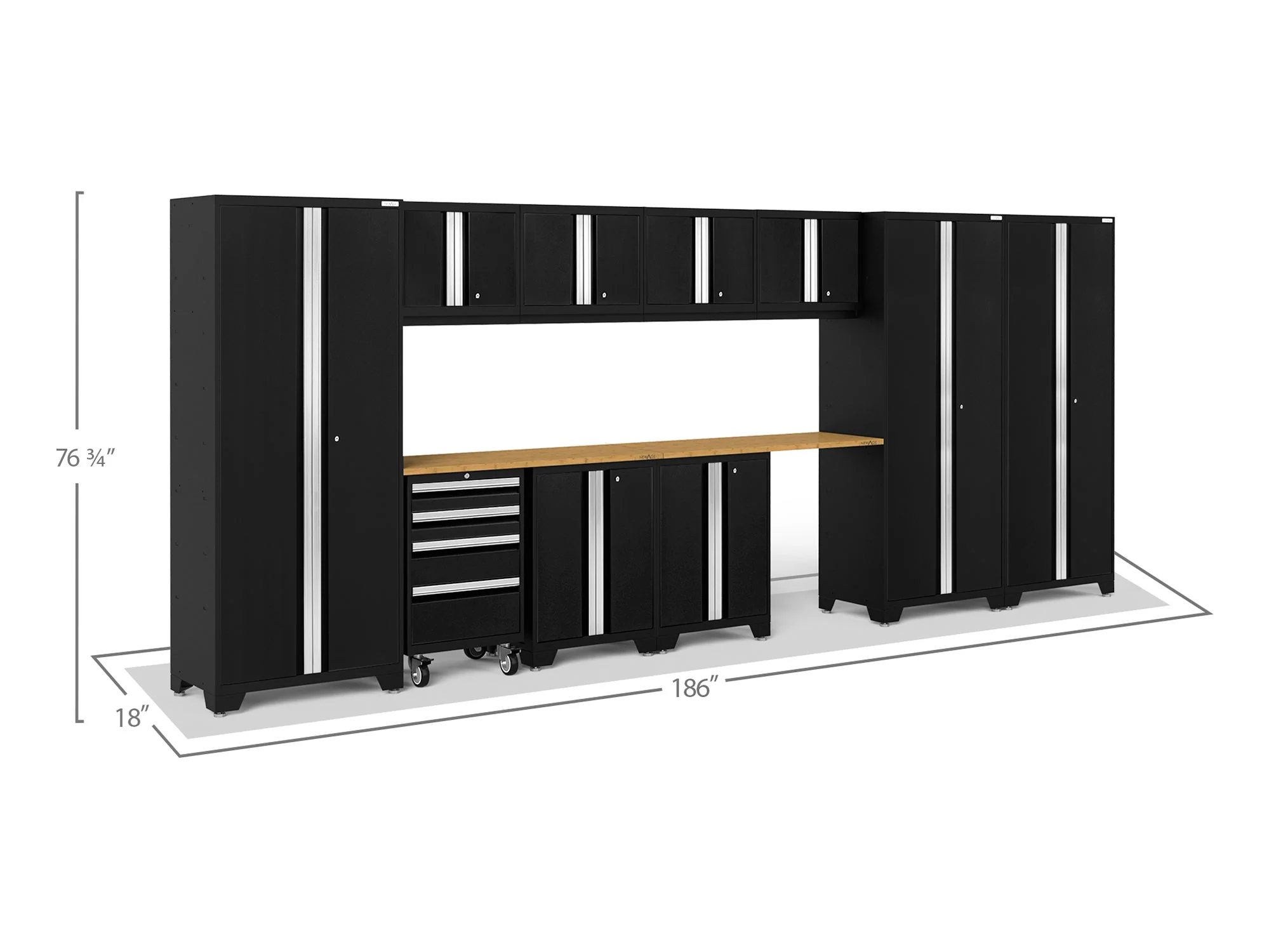 NewAge Bold Series Black With Bamboo Worktop - 63258 - Image 2