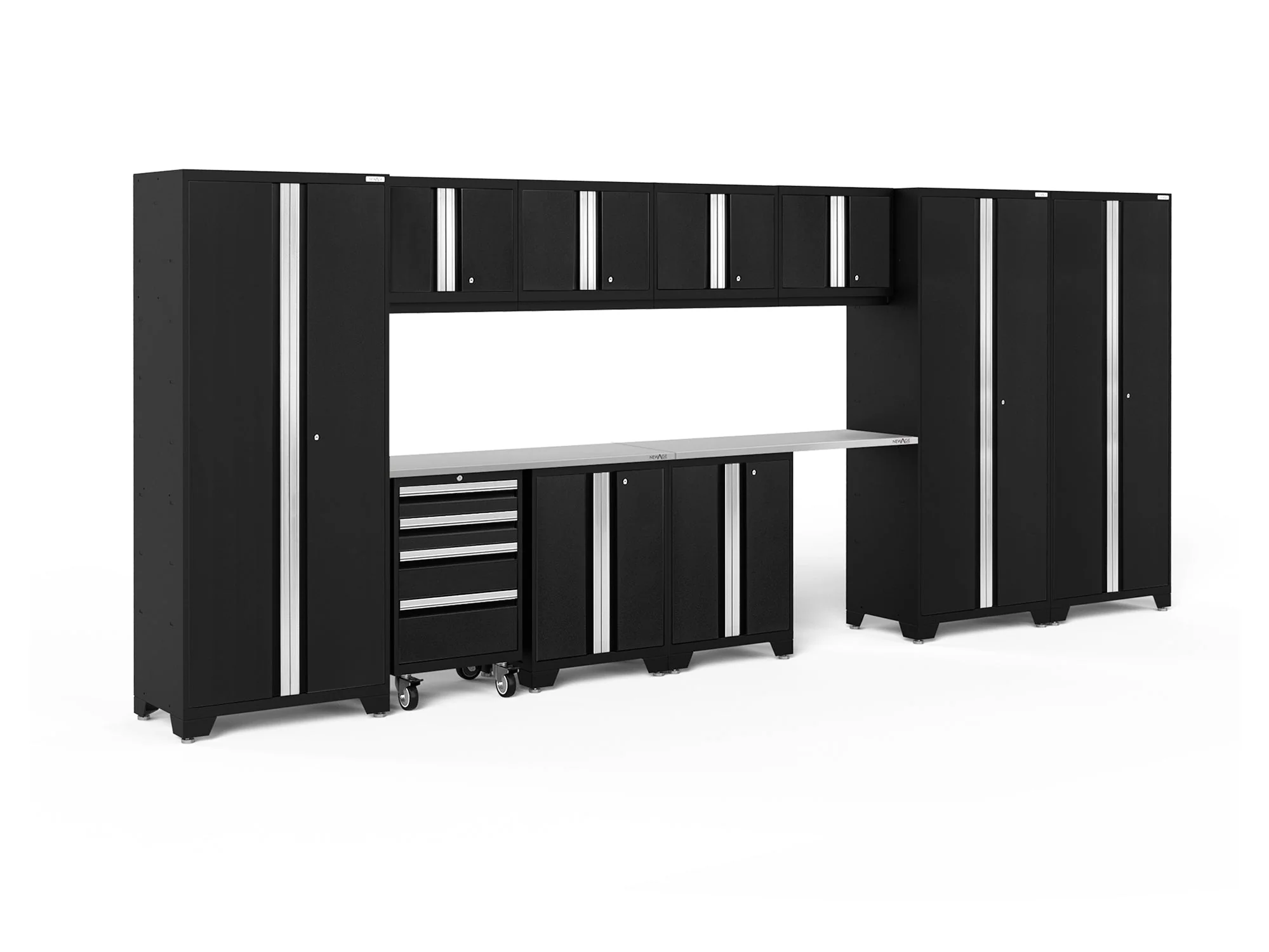 NewAge Bold Series Black With Stainless Steel Worktop - 63257