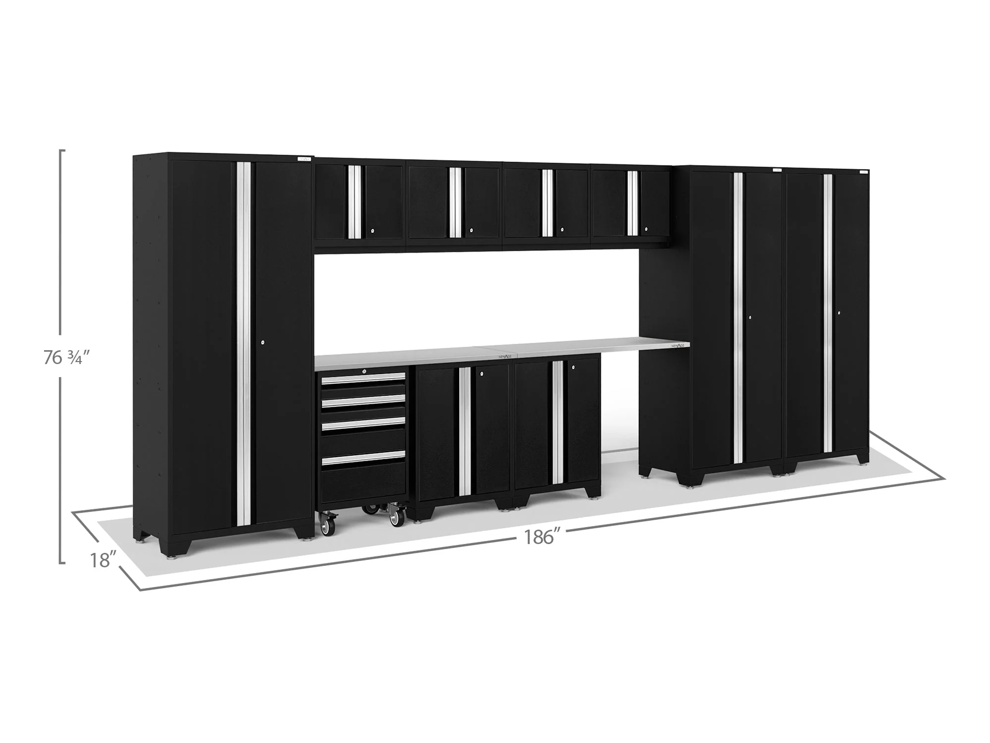 NewAge Bold Series Black With Stainless Steel Worktop - 63257 - Image 2