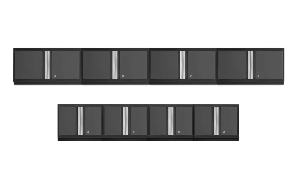 NewAge Garage Cabinets BOLD Series 8-Piece Grey Wall Cabinet Set