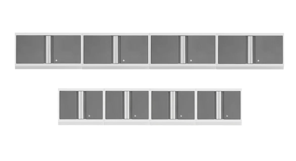 NewAge Garage Cabinets BOLD Series 8-Piece Platinum Wall Cabinet Set