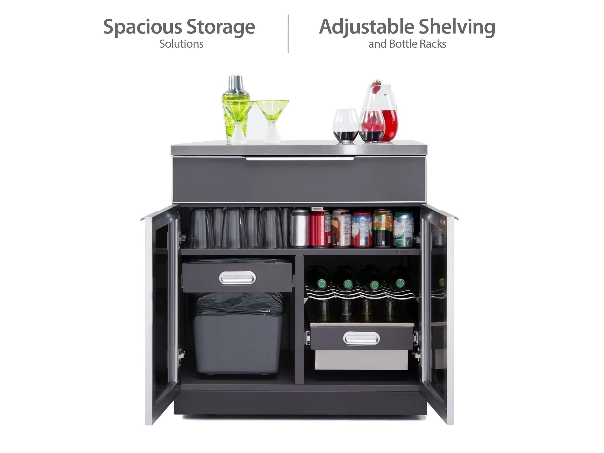 Newage Outdoor Kitchen 2 PC Cabinet Set in Slate Gray - 65288 - Image 5