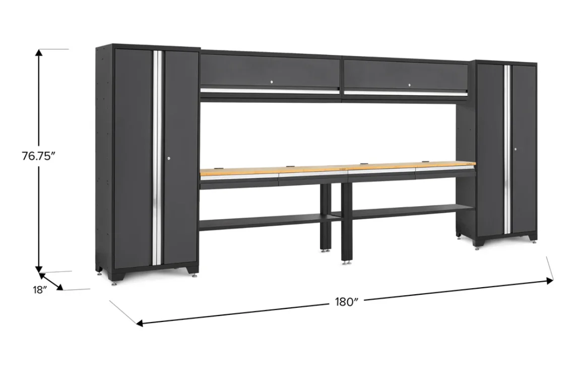 Newage Products Bold Series Gray 8 Piece Set with Bamboo Worktop - 74501 - Image 2