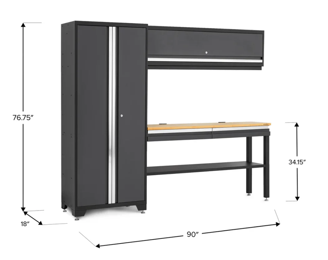 Newage Products Bold Series Gray All-in-one 4 Piece Set with Bamboo Worktop - 73501 - Image 2