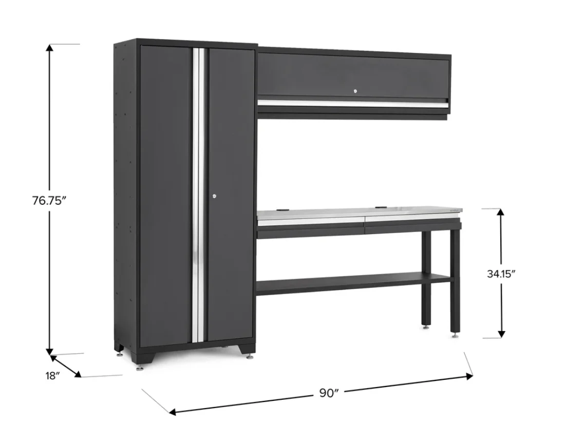 Newage Products Bold Series Gray All-in-one 4 Piece Set with Stainless Steel Worktop - 73505 - Image 7