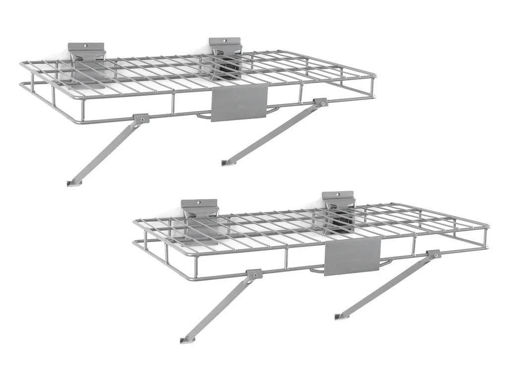 Newage Products Lockable Slatwall 2ft Wire Shelves (Pack of 2) - 55536