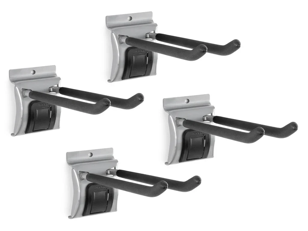 Newage Products Lockable Slatwall 8 in. Double Hooks (Pack of 4) - 55527