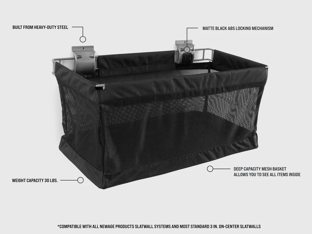 Newage Products Lockable Slatwall Accessories Mesh Basket - 55532 - Image 2