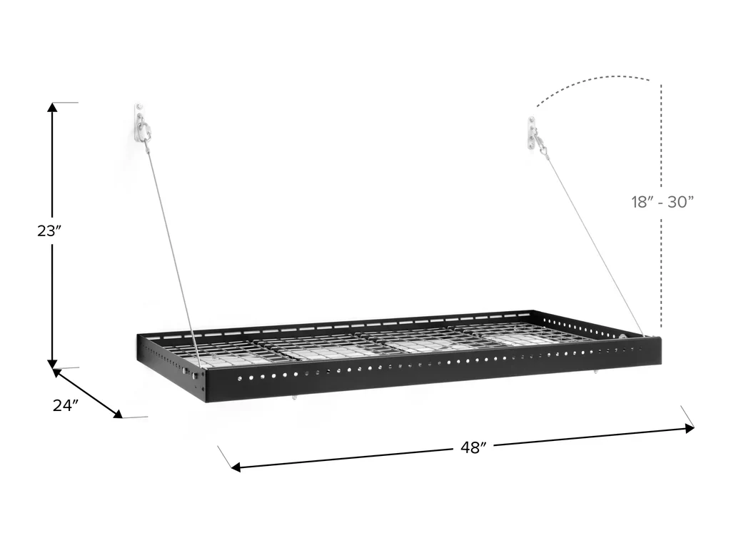 Newage Products Pro Series 2 ft. x 4 ft. Wall Mounted Steel Shelf (Black) - 40804 - Image 2