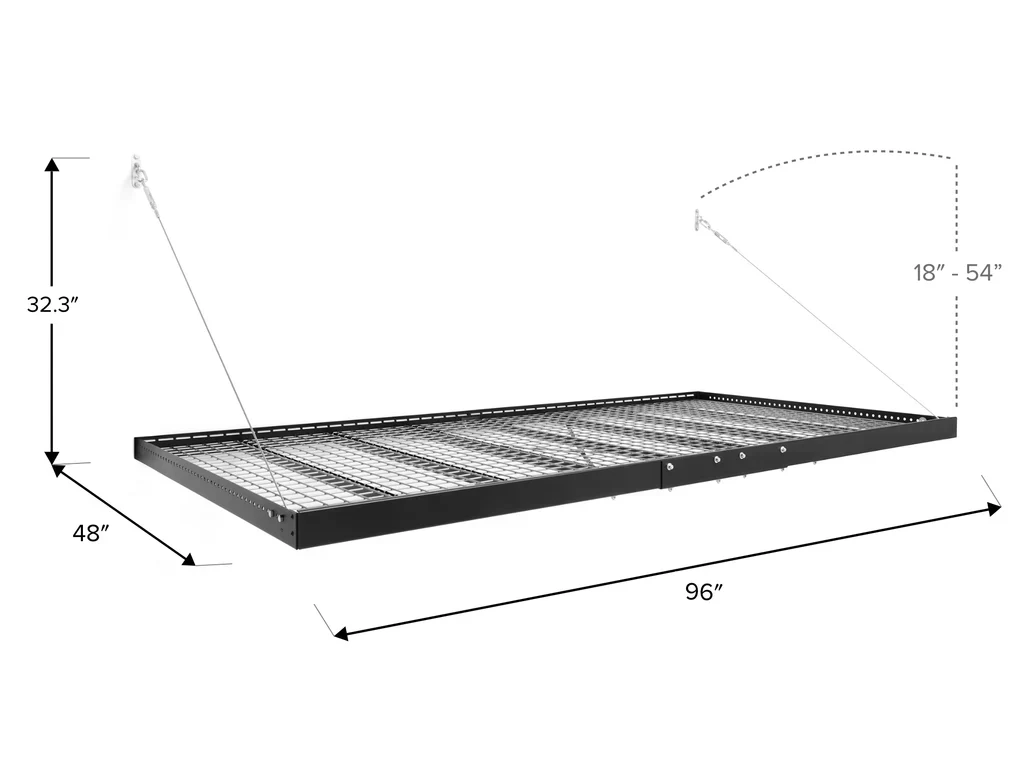 Newage Products Pro Series 4 ft. x 8 ft. Wall Mounted Steel Shelf (Black) - 40800 - Image 3