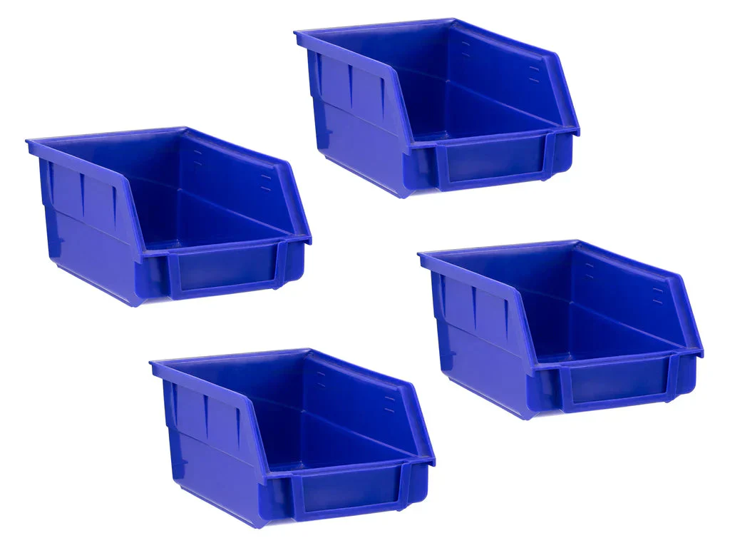 NewAge Steel Slatwall Blue Parts Bins (Pack of 4)