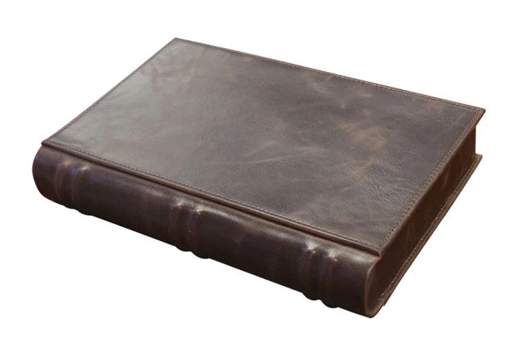Prestige Import Group Novelist Brown Leather Book Travel Humidor with Tray, Hygrometer, Cutter - Image 2
