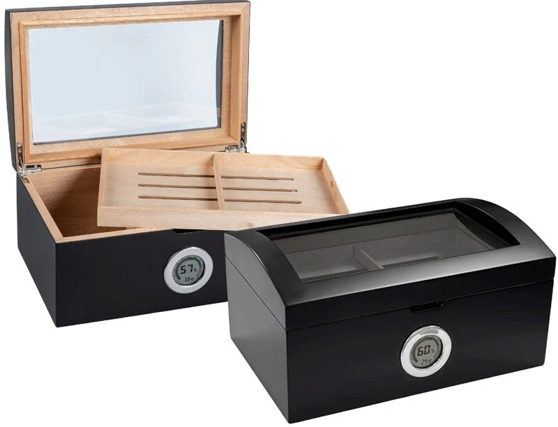 Prestige Import Group Portofino 100-Cigar Dome-Top Desktop Humidor with Digital Hygrometer - Image 2