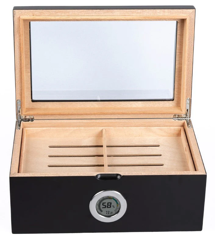 Prestige Import Group Portofino 100-Cigar Dome-Top Desktop Humidor with Digital Hygrometer - Image 4