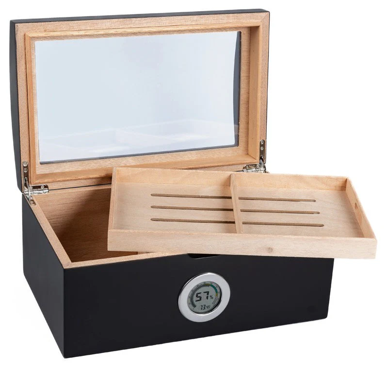 Prestige Import Group Portofino 100-Cigar Dome-Top Desktop Humidor with Digital Hygrometer - Image 9