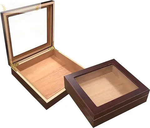 Prestige Import Group Chateau Glasstop 20-Count Cigar Humidor with Humidifier – Spanish Cedar Desktop Humidor