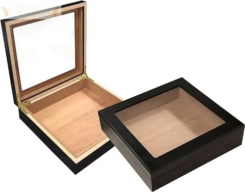 Prestige Import Group Chateau Glasstop 20-Count Cigar Humidor with Humidifier – Spanish Cedar Desktop Humidor - Image 4