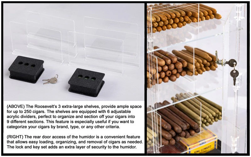 Prestige Import Group Acrylic See-Through Humidor Display Walnut Finish - Image 6