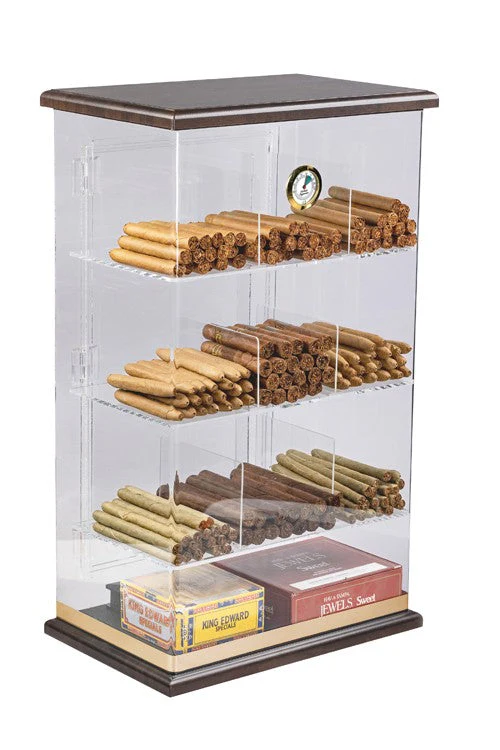 Prestige Import Group Acrylic See-Through Humidor Display Walnut Finish - Image 7