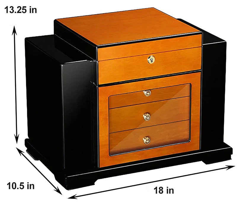 Prestige Import Group Baccus Lacquer Spanish Cedar Desktop Humidor, 200-Capacity - Image 2