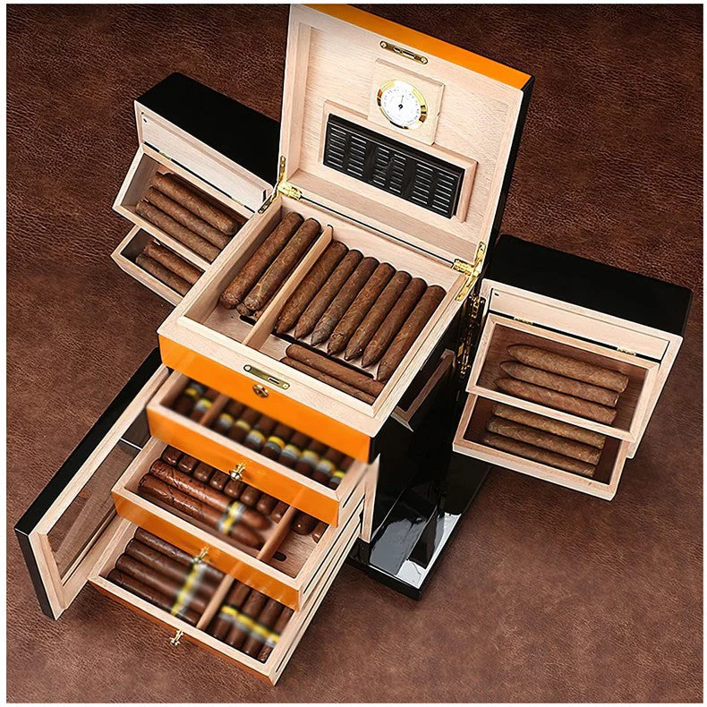 Prestige Import Group Baccus Lacquer Spanish Cedar Desktop Humidor, 200-Capacity - Image 3
