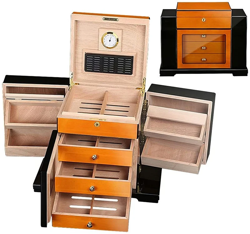 Prestige Import Group Baccus Lacquer Spanish Cedar Desktop Humidor, 200-Capacity - Image 5