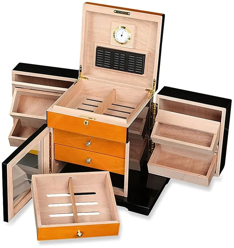 Prestige Import Group Baccus Lacquer Spanish Cedar Desktop Humidor, 200-Capacity - Image 9