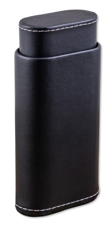 Prestige Import Group Black Leather 3-Cigar Travel Case Spanish Cedar - Image 3
