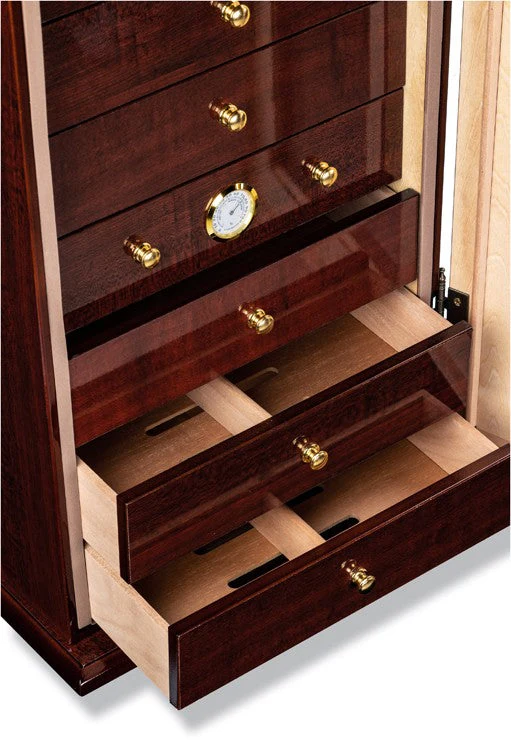 Prestige Import Group Charleston Desktop Humidor Gloss Cherry Seven Drawers - Image 4