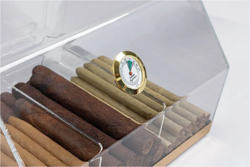Prestige Import Group Clear Acrylic 75-Cigar Countertop Humidor with Hygrometer - Image 4