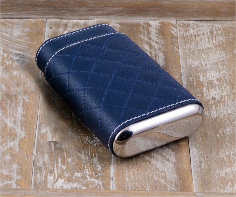 Prestige Import Group 3 Cigar Diamond Stitched Case w/ Polished End Caps - Image 11