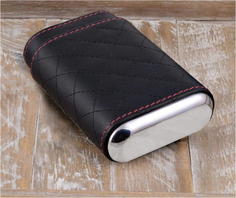 Prestige Import Group 3 Cigar Diamond Stitched Case w/ Polished End Caps - Image 4