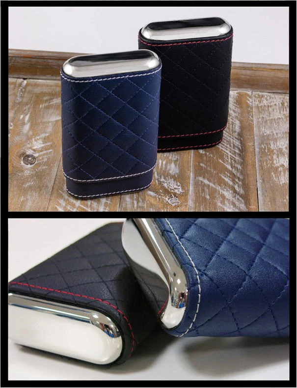 Prestige Import Group 3 Cigar Diamond Stitched Case w/ Polished End Caps - Image 7
