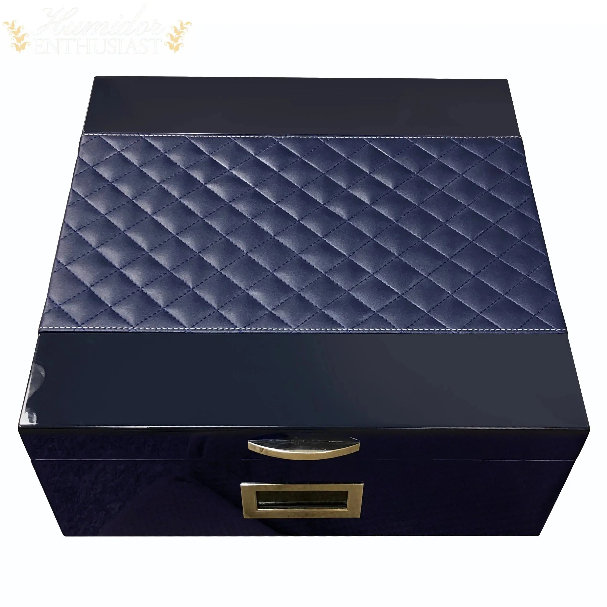 Prestige Import Group Hampton Leather-Pattern Desktop Cigar Humidor, 200-Count - Image 7