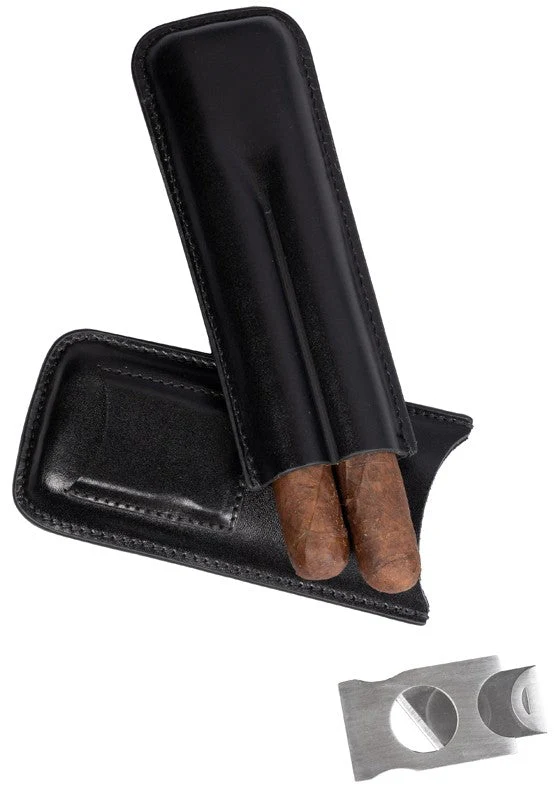 Prestige Import Group 2 Cigar Leather Case w/ Cutter - Image 11
