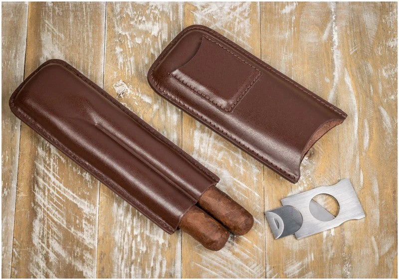 Prestige Import Group 2 Cigar Leather Case w/ Cutter - Image 6