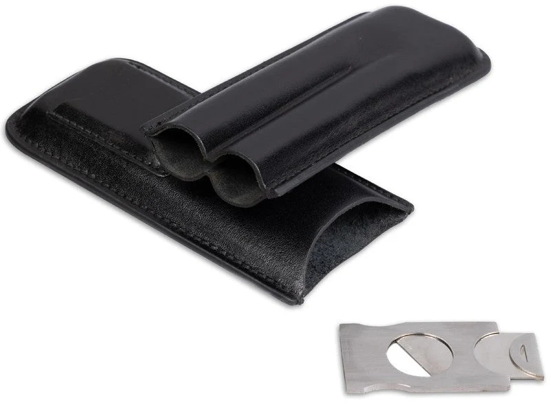 Prestige Import Group 2 Cigar Leather Case w/ Cutter - Image 9