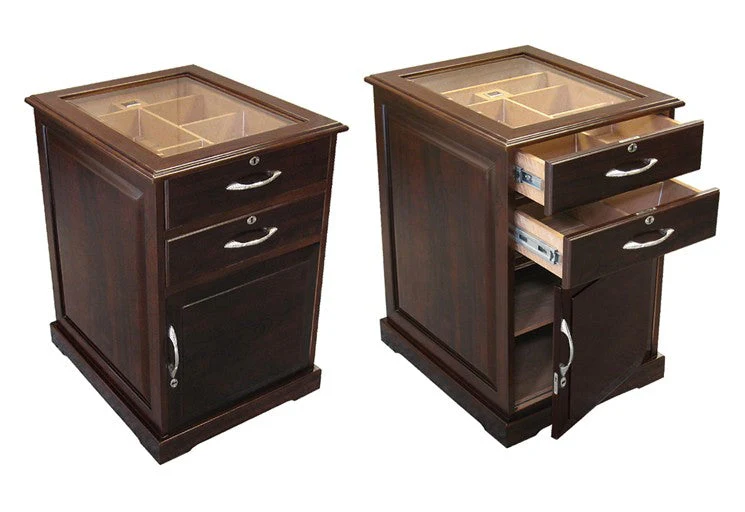 Prestige Import Group Santiago Walnut End Table Humidor with Drawers - Image 3