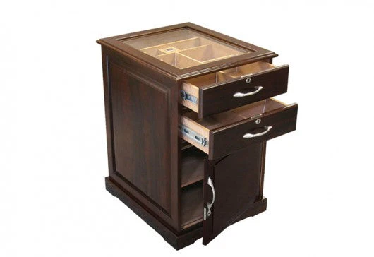 Prestige Import Group Santiago Walnut End Table Humidor with Drawers - Image 4