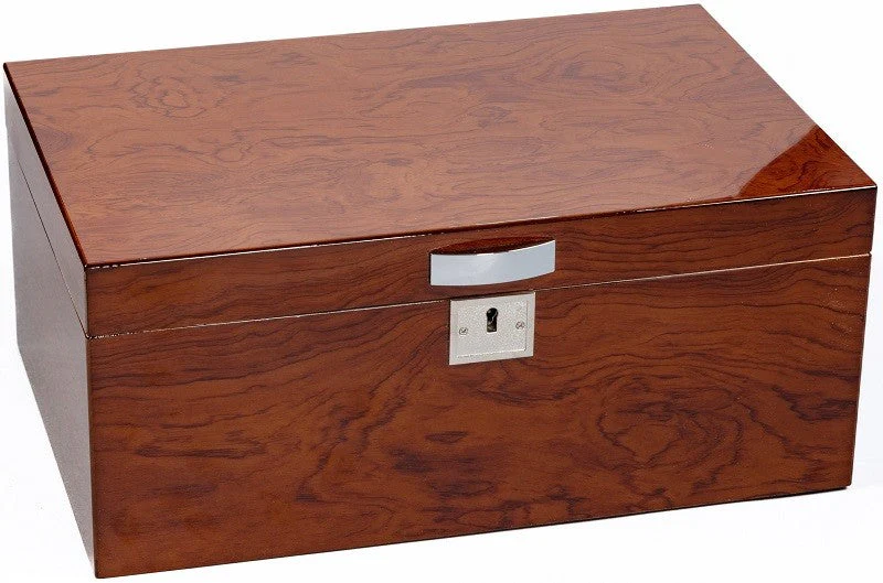 Prestige Import Group The Princeton Ebony or Bubinga Desktop Humidor 130-Cigar Spanish Cedar Lined - Image 2
