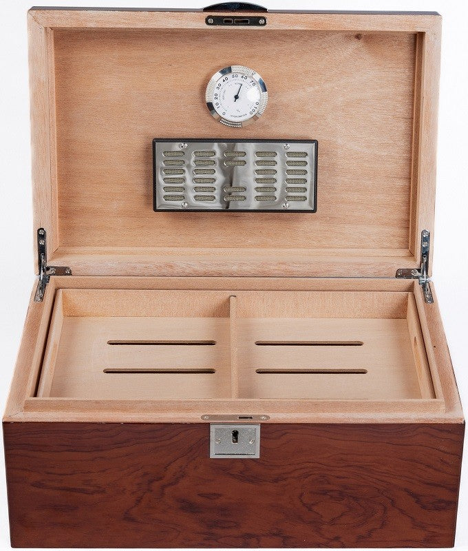 Prestige Import Group The Princeton Ebony or Bubinga Desktop Humidor 130-Cigar Spanish Cedar Lined - Image 4